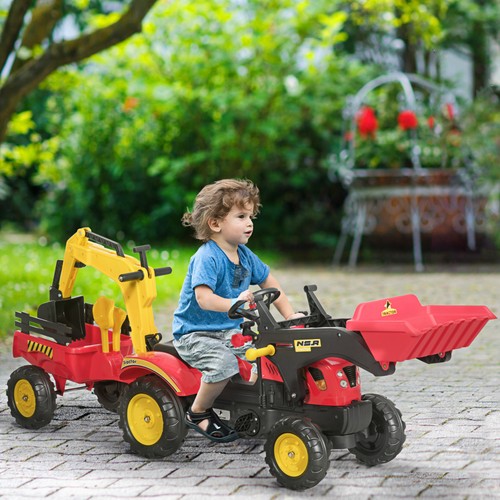 Ride excavator pedal - on,