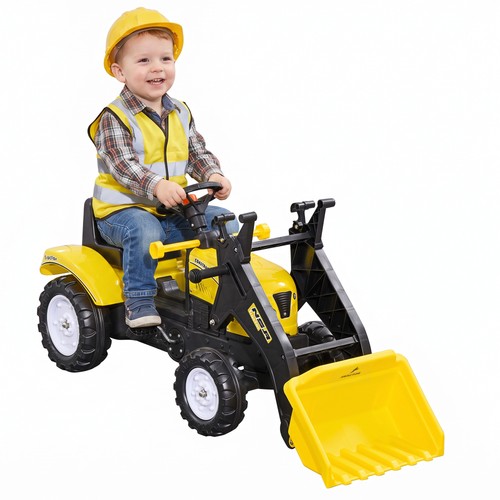 Kids ride excavator with - kids,