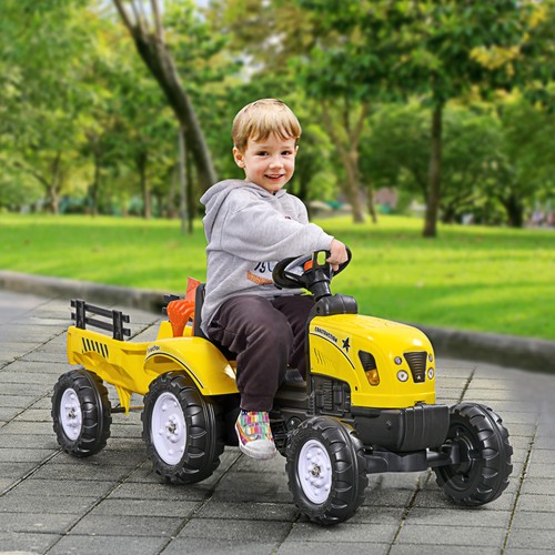 Kids ride excavator with - kids,